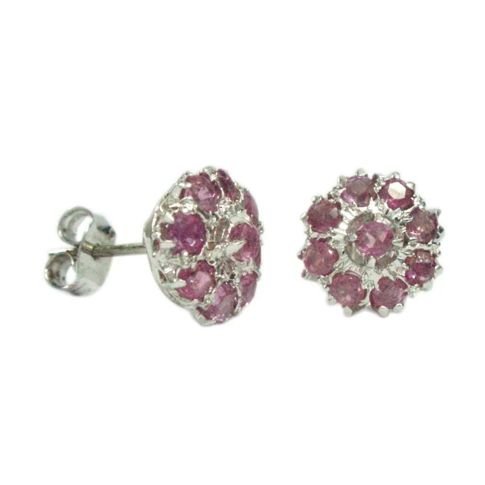 Silver Earring BURMESE RUBY -ST09