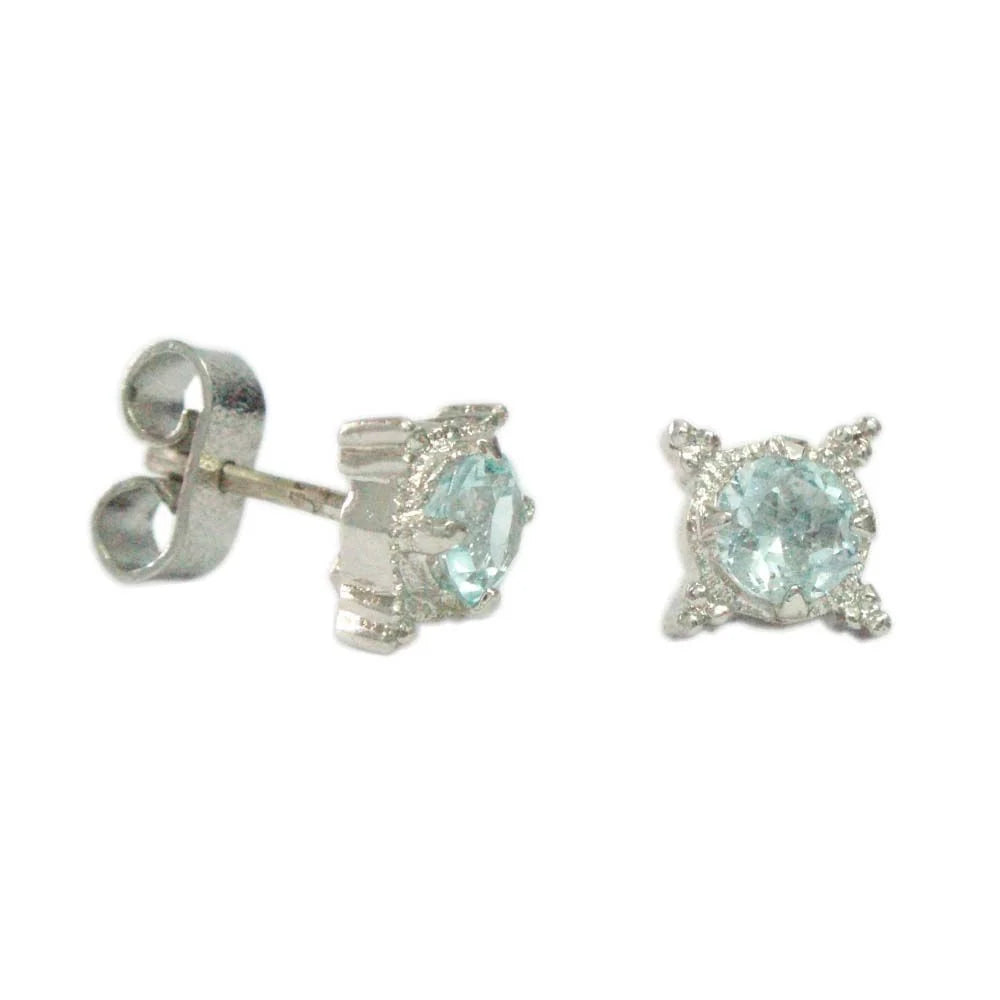 Silver Earring AQUAMARINE -ST012