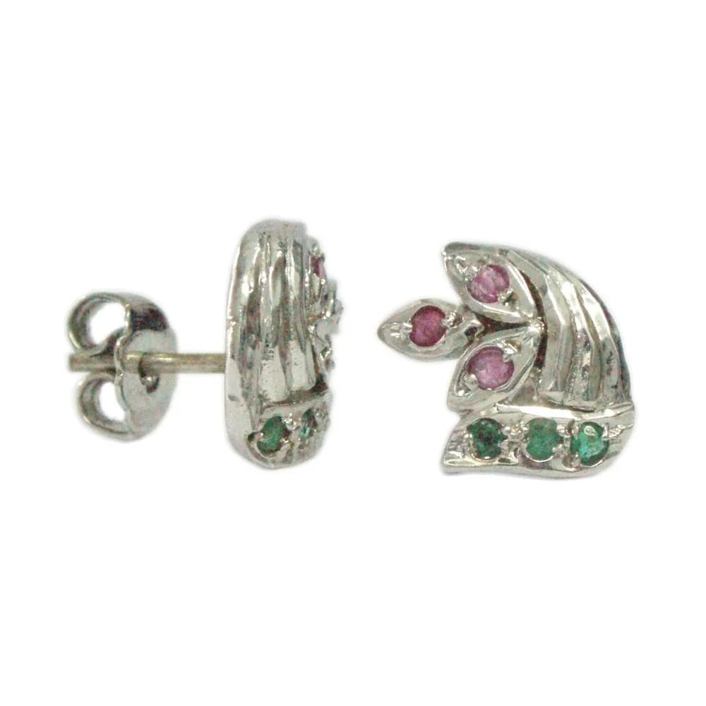 Silver Earring RUBY EMERALD-ST020
