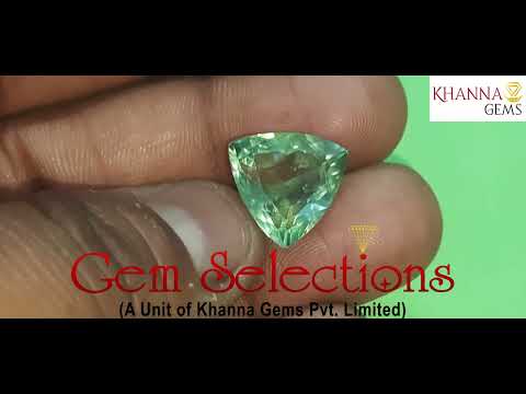Green Triangular Genstone 9.45/CT Natural Triangular Green Fluorite (850) | Gem Selections