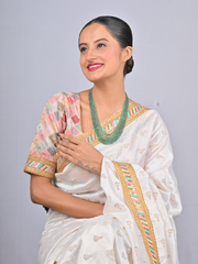 35/GM FIVE LAYER EMERALD BEADS MALA  (3750)