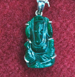 Load image into Gallery viewer, Silver Pendant of Natural Indian Jade Stone-1200
