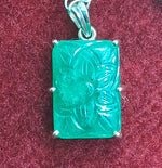 Load image into Gallery viewer, Silver Pendant of Natural Indian Jade Stone-2250
