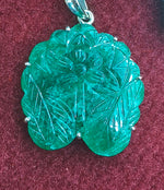 Load image into Gallery viewer, Silver Pendant of Natural Indian Jade Stone-2250
