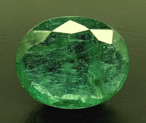 6.64/CT Natural Panna Stone with Govt. Lab Certificate  (23310)