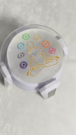 Load and play video in Gallery viewer, 7 Chakra Selenite Charging Plate (1)
