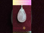 Load and play video in Gallery viewer, Silver Pendant of Natural Rose Quartz Stone-1800
