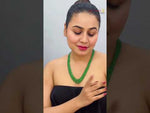 Load and play video in Gallery viewer, 55.07/GM THREE LAYER EMERALD BEADS MALA  (1750)