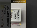 Load and play video in Gallery viewer, 4.85/CT Natural Apatite Cat&#39;s Eye with Govt. Lab certificate-1221
