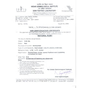 6.47 Ratti Natural Indian Ruby With Govt. Lab Certificate-(1100)
