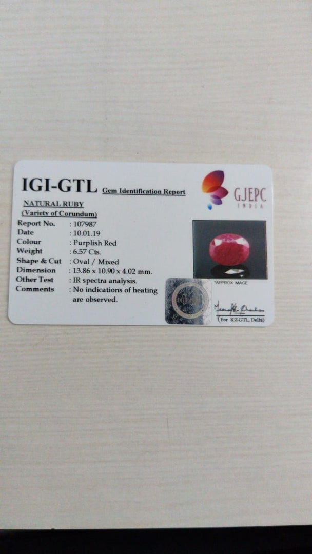 7.30 Ratti Natural Neo Burma Ruby with Govt Lab Certificate-(3441)